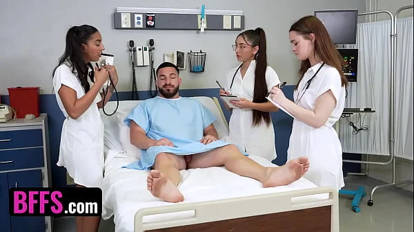 Three Hot Doctors Take Turns Bouncing Up And Down On Lucky Patient's Dick